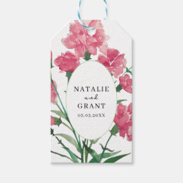 Delicate roze bloemen bruiloft cadeaulabel