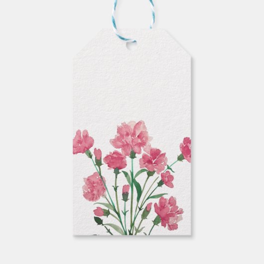 Delicate roze bloemen bruiloft cadeaulabel (Achterkant)