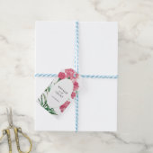 Delicate roze bloemen bruiloft cadeaulabel (Met Touw)