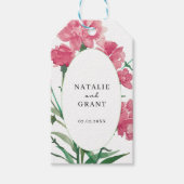 Delicate roze bloemen bruiloft cadeaulabel (Voorkant)