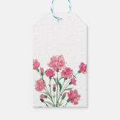 Delicate roze bloemen bruiloft cadeaulabel (Achterkant)