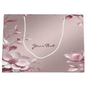 Delicate Roze Bloemen Cadeautas (Voorkant)