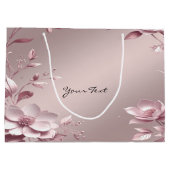 Delicate Roze Bloemen Cadeautas (Achterkant)