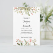 Delicate roze bloemen chic Botanical bruiloft Kaart (Staand voorkant)