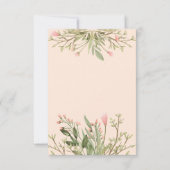 Delicate roze bloemen chic Botanical bruiloft Kaart (Achterkant)