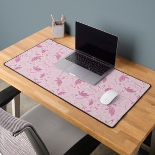Delicate roze bloemen en bogen bureaumat