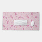 Delicate roze bloemen en bogen bureaumat (Keyboard & Muis)