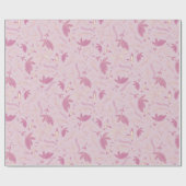 Delicate roze bloemen en bogen cadeaupapier (Vlak)