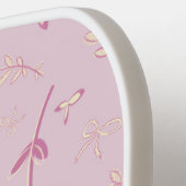 Delicate roze bloemen en bogen pickleball paddle (Links Detail)