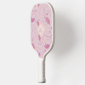 Delicate roze bloemen en bogen pickleball paddle (Links)