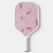 Delicate roze bloemen en bogen pickleball paddle (Achterkant)
