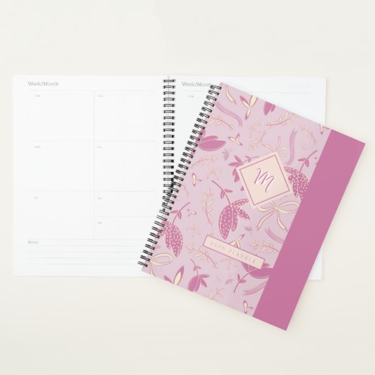 Delicate roze bloemen en bogen planner (Display)