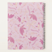 Delicate roze bloemen en bogen planner (Achterkant)