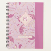 Delicate roze bloemen en bogen planner (Voorkant)