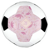 Delicate roze bloemen en bogen voetbal (Gedraaid)