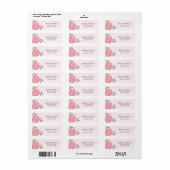 Delicate roze bloemen etiket (Full Sheet)