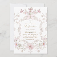 Delicate roze bloemen kader Confirmation meisje