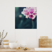 Delicate roze bloemen Macro Abstract Poster (Keuken)
