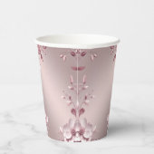 Delicate Roze Bloemen Papieren Bekers (Rechts)