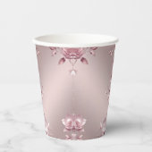 Delicate Roze Bloemen Papieren Bekers (Voorkant)
