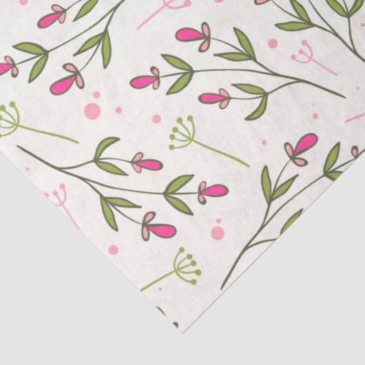 Delicate roze bloemen patroon tissuepapier (Detail)