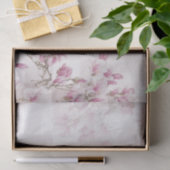 Delicate Roze Bloemen Roze / Witte Schaakbord Tissuepapier (Geschenk)