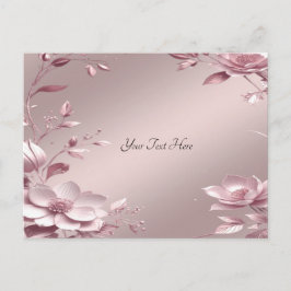 Delicate Roze Bloemige Briefkaart