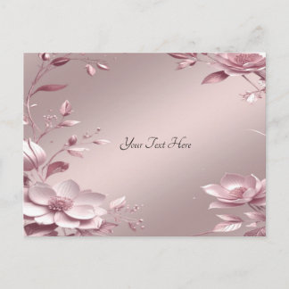 Delicate Roze Bloemige Briefkaart