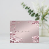 Delicate Roze Bloemige Briefkaart (Staand voorkant)
