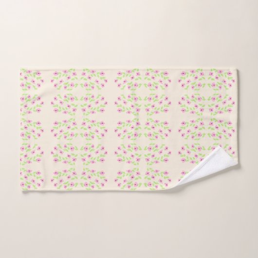 Delicate roze bloemige handdoek set (Handdoek)