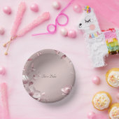 Delicate Roze Bloemige Papieren Kommen (Feest)