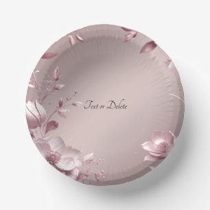 Delicate Roze Bloemige Papieren Kommen