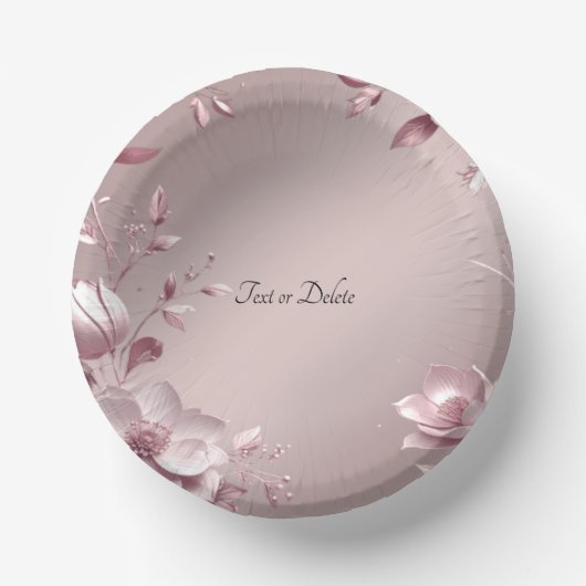 Delicate Roze Bloemige Papieren Kommen (Voorkant)