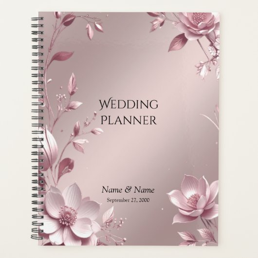 Delicate Roze Bloemige Planner (Voorkant)