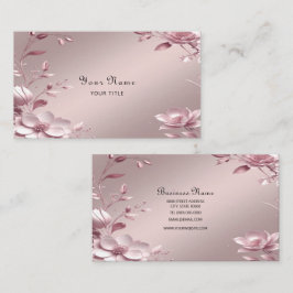 Delicate Roze Bloemige Visitekaart Visitekaartje