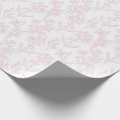 Delicate Roze Bloemlijn Kunst Bruidsdouche Cadeaupapier (Hoek)