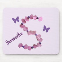 Delicate roze bloemmonogram S Butterfly Floral