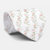 Delicate roze bloemmotief halsdoek stropdas (Opgerold)