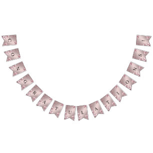 Delicate Roze Bloemslinger Vlag Vlaggetjes