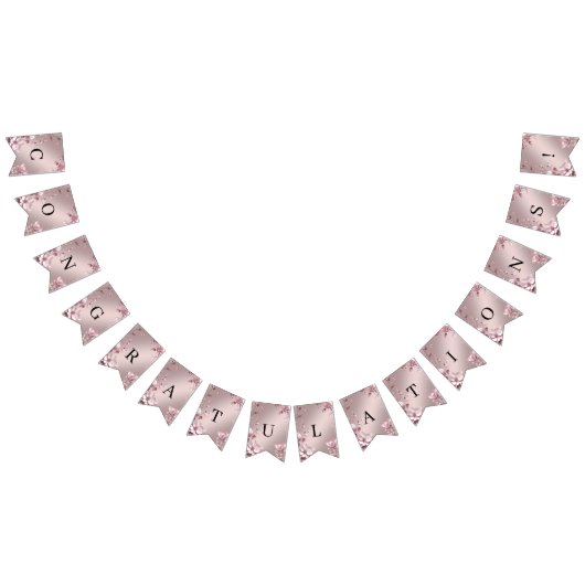Delicate Roze Bloemslinger Vlag Vlaggetjes (Alle)
