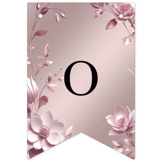 Delicate Roze Bloemslinger Vlag Vlaggetjes (Tweede vlag)