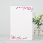 Delicate roze bloesems briefpapier (Staand voorkant)