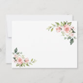 Delicate Roze Blush Bloemen Gouden Frame Bruiloft Save The Date (Achterkant)