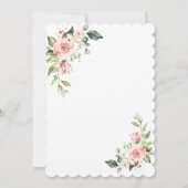 Delicate Roze Blush Bloemen Kruis Gouden Doop Kaart (Achterkant)