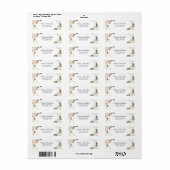 Delicate Roze Blush Bloemig Gouden Geometrisch Etiket (Full Sheet)