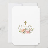Delicate Roze Blush Flowers Gold Glitter Baptisme Kaart (Achterkant)