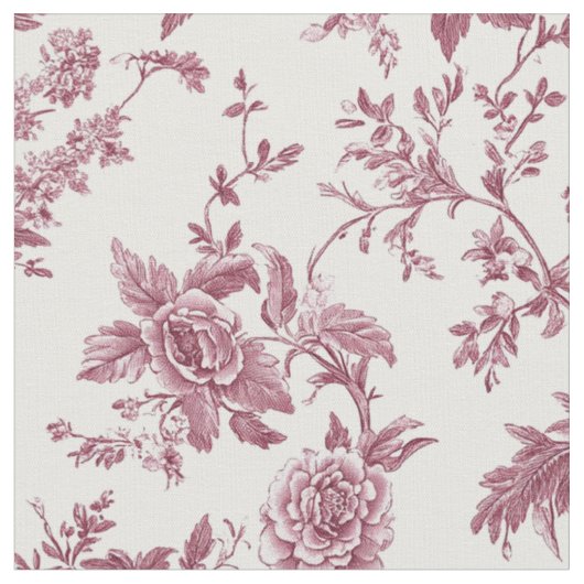 Delicate Roze Botanische Toile Stof (Close Up)