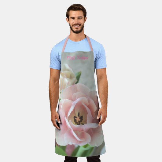 Delicate roze buisjes schort (Gedragen)