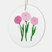 Delicate Roze Chrysanten Keramisch Ornament (Links)