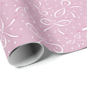 Delicate Roze Coquette Bows Cadeaupapier (Rol Hoek)